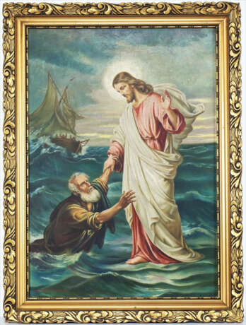 Christus rettet Petrus, nach Bernhard Plockhorst - photo 1