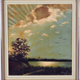 Gemälde Landschaft mit See - sign. "Schmidt" - Foto 1