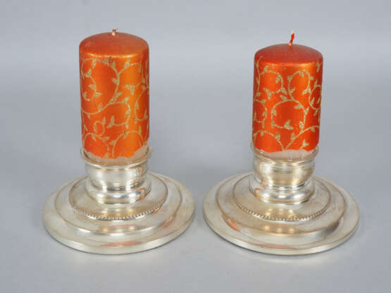 Paar Kerzenleuchter, Art Deco, Silber - photo 1