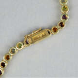 Silber-Halskette vergoldet mit buntem Edelsteinbesatz (23,2g Gesamtgewicht) - photo 2