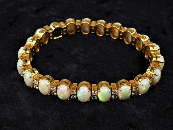 18kt Gold Opal-Armband mit Brillanten - Foto 1