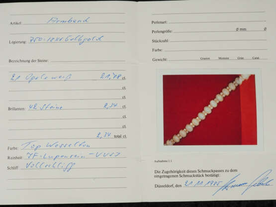 18kt Gold Opal-Armband mit Brillanten - Foto 5