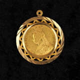 Münzanhänger mit Goldmünze: Großbritannien, Victoria, 1 Sovereign, 1891 - фото 1