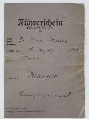 Führerschein 1939, Nationalsozialistisches Deutsches Reich - photo 1