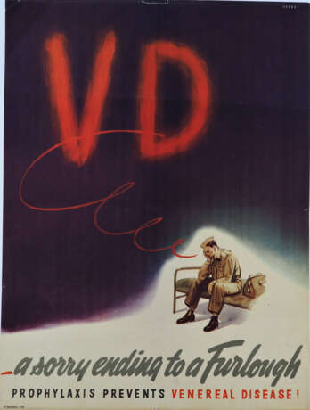 Original Kriegsplakat, Ferree "VD - A sorry ending to a Furlough", 1946 - фото 1