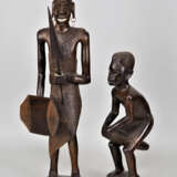 Zwei afrikanische Skulpturen, wohl Makonde, Ebenholz - Foto 1