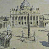 Tapisserie 19. Jh., Vatikan mit Petersdom - Foto 3