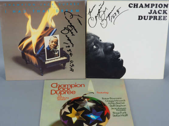 Champion Jack Dupree (1910 - 1992), handsignierte Schallplatten (LP) - Foto 1