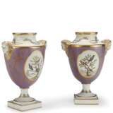 A PAIR OF CONTINENTAL PORCELAIN POWDERED LAVENDER-GROUND VASES - photo 1
