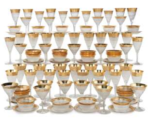 A MOSER GILT AND CUT-GLASS PART STEMWARE SERVICE IN THE 'SPLENDID' PATTERN