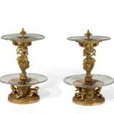 A PAIR OF LARGE FRENCH ORMOLU AND MOLDED GLASS DESSERT-STANDS - photo 2