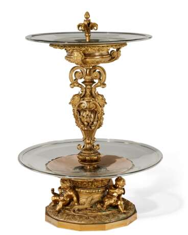 A PAIR OF LARGE FRENCH ORMOLU AND MOLDED GLASS DESSERT-STANDS - photo 3