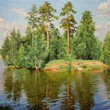 Ölgemälde „Insel“, Leinwand auf dem Hilfsrahmen, Ölfarbe, Zeitgenössischer Realismus, Landschaftsmalerei, Russland, 2021 - Foto 1