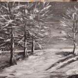 Design Painting “Snow in the park”, акрил на холсте мдф, Russia, 2021 - photo 1