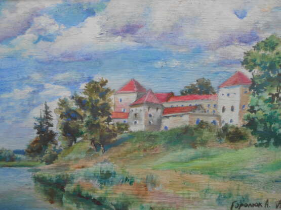 Painting “Olesky Castle”, картон грунтованный, темперная живопись, Historicism, Ukraine, 2008 - photo 1