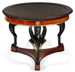 A CONSULAT ORMOLU-MOUNTED, MAHOGANY AND EBONIZED GUERIDON