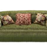 A GREEN VELVET UPHOLSTERED SOFA - photo 1