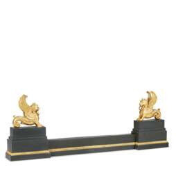 A LOUIS-PHILIPPE ORMOLU AND PATINATED-BRONZE EXTENDING FIRE FENDER