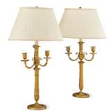 A PAIR OF EMPIRE ORMOLU THREE-LIGHT CANDELABRA MOUNTED AS LAMPS - фото 2