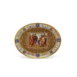 A VIENNA (SORGENTHAL) PORCELAIN LATER-DECORATED OVAL TRAY - photo 1