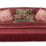 A RED VELVET UPHOLSTERED SOFA - photo 1