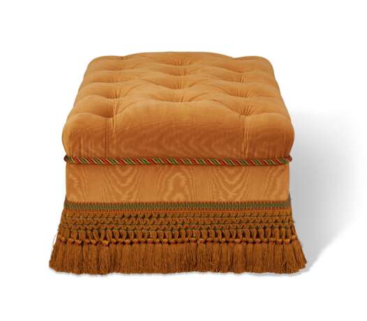 A MOIRE VELVET UPHOLSTERED OTTOMAN - photo 4