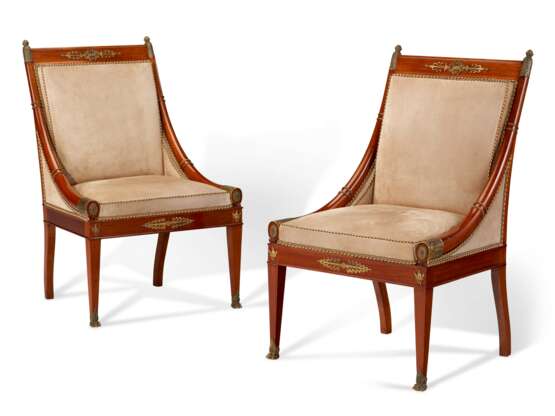 A PAIR OF RUSSIAN ORMOLU-MOUNTED MAHOGANY SIDE CHAIRS - photo 1