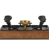 A CONSULAT ORMOLU, PATINATED-BRONZE, EBONY AND BURR BIRCH INKWELL - фото 2