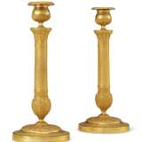 A PAIR OF RESTAURATION ORMOLU CANDLESTICKS - photo 1