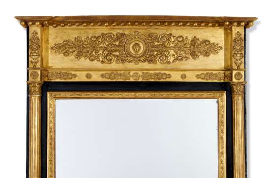 A GERMAN GILTWOOD, GILT-COMPOSITION AND EBONIZED PIER MIRROR - photo 3