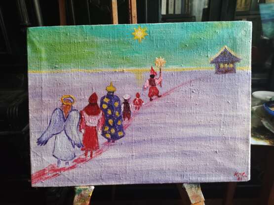 Oil painting “Christmas. Kolyada”, холст льняной, Paintbrush, сюжетно тематический, Ukraine, 2021 - photo 2