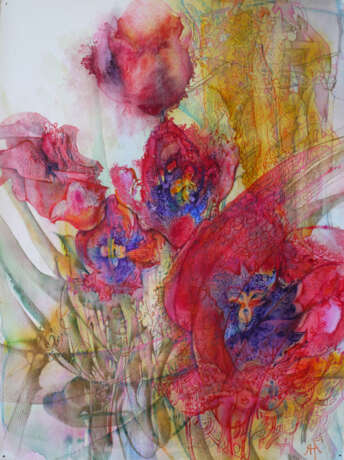 Watercolor drawing “Spring frosts.”, Watercolor paper, Watercolor, Contemporary art, цветочная композиция, Ukraine, 2021 - photo 1