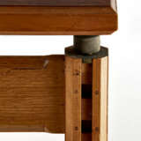 Study table in solid wood with square top adjustable in height, supported by four legs with crosspieces - Foto 2