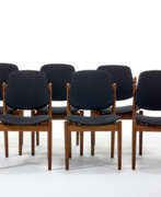 Arne Vodder. Lot consisting of six chairs with movable backrest model "203"