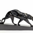 Bronze panther with black marble base - Auktionsarchiv