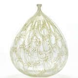 Vase in crystal blown glass with inclusion of thin irregular filaments in lattimo and yellow glass - photo 1