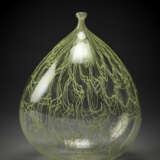 Vase in crystal blown glass with inclusion of thin irregular filaments in lattimo and yellow glass - Foto 2