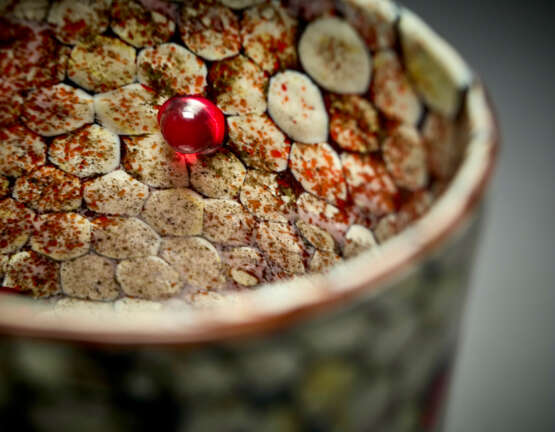 Cylindrical vase with murrine and powder - фото 5