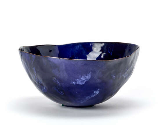 Ceramic bowl glazed in blue and red - Foto 2