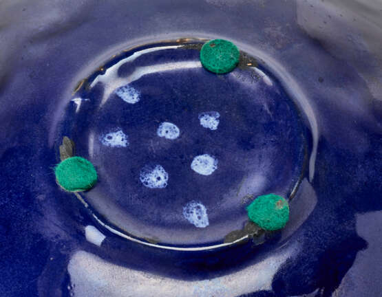 Ceramic bowl glazed in blue and red - Foto 3