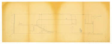 Heliocopy with longitudinal section of the project presented to the Municipality in April 1957