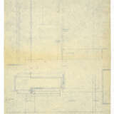Lot consisting of a heliocopy of a drawing with notes by Scarpa representing a radiator cover in Aurisina stone under the square display case towards the Cavalletto court; a heliocopy of a collaborator of Carlo Scarpa with the study for the covering o - photo 3