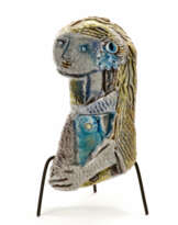 Glazed terracotta sculpture depicting a girl