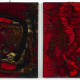 Two tiles in ceramic painted with oxides on selenium red glaze - photo 1