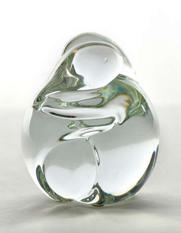 Clear colorless solid glass sculpture - photo 1