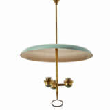 Suspension lamp with three lights in brass and green lacquered aluminum - Foto 1