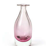 Bottle vase in transparent colorless and pink sommerso glass - photo 1