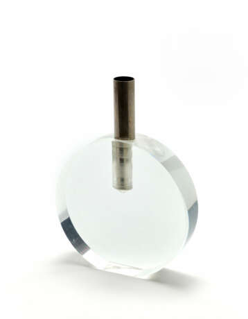 Soliflore vase in transparent colorless methacrylate and chromed brass - photo 1