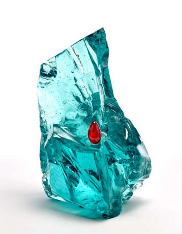 Sculpture in crystal and red glass - Foto 1