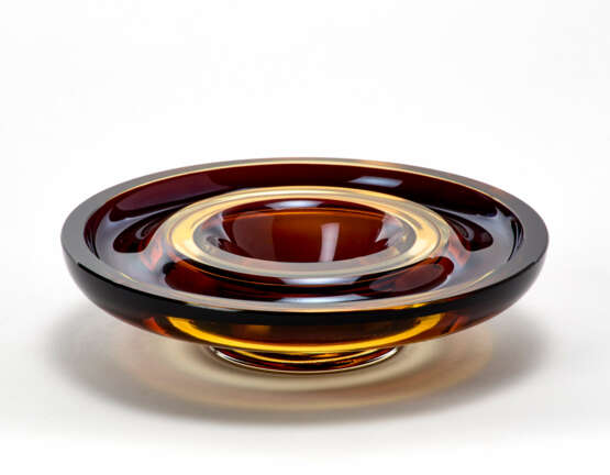 Centerpiece in transparent amber and colorless blown glass - Foto 1
